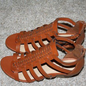 "New" Light Brown Sandal Wedges Size 8